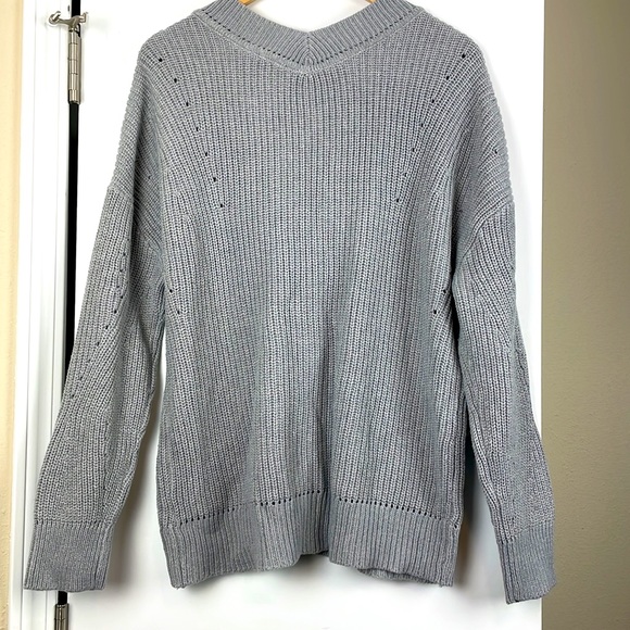 Cloth by Design Pointelle Tunic Gray Cardigan - Picture 5 of 9
